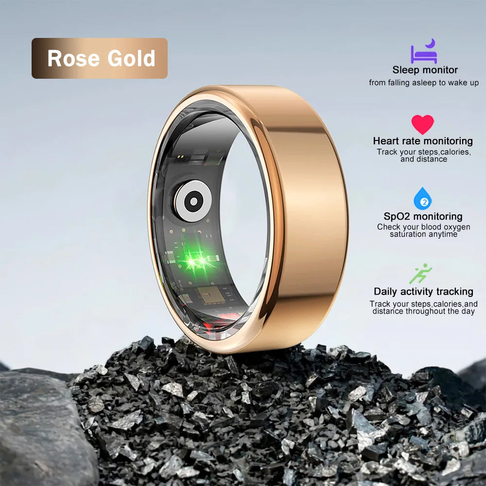 2024 R02 Smart Ring: Multifunctional Health Tracker with Step Count, Heart Rate, Blood Oxygen Monitoring, and Sleep Analysis - Waterproof Design for Men and Women