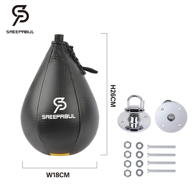Professional Boxing Pear Shape PU Speed Ball with Swivel for Fitness Training and Gym Exercise