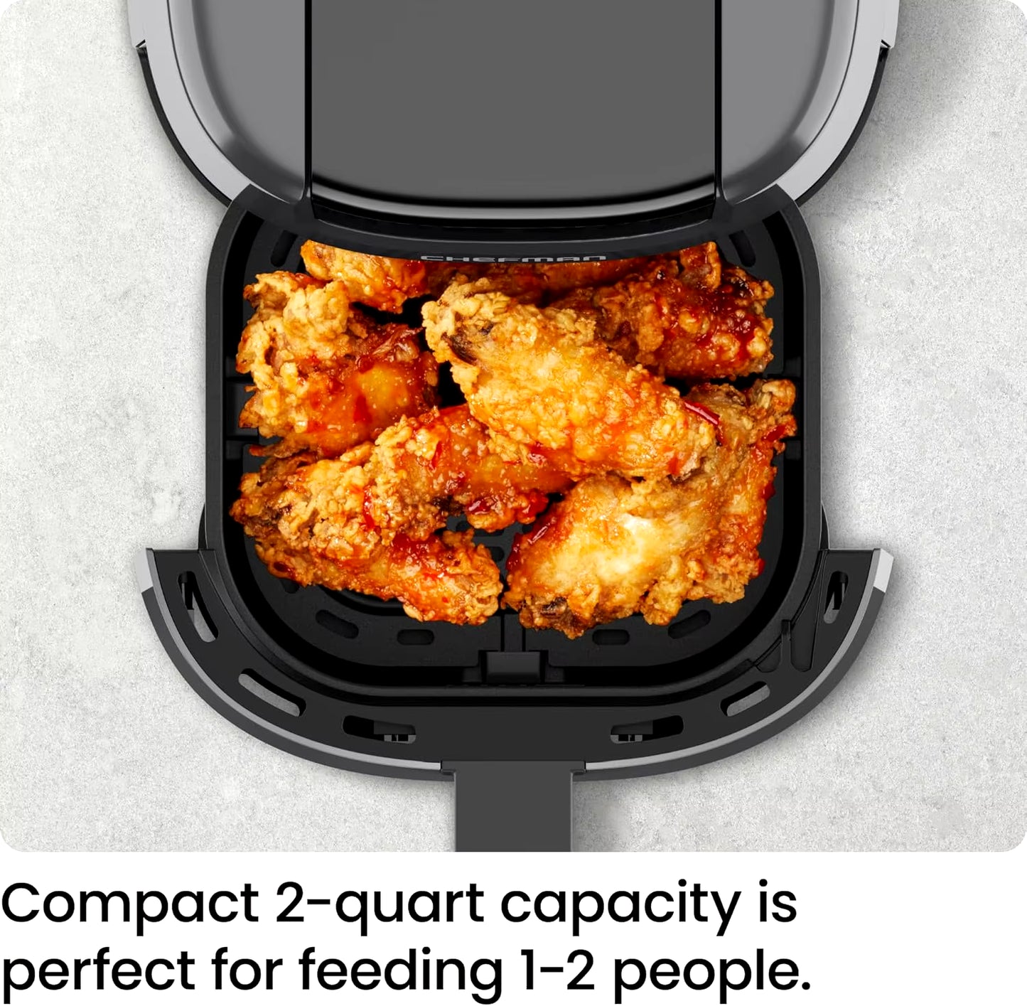 2Qt Mini Air Fryer Digital Space-Saving Compact Air Fryer with Nonstick and Dishwasher Safe Basket Quick & Easy Meals in Minutes