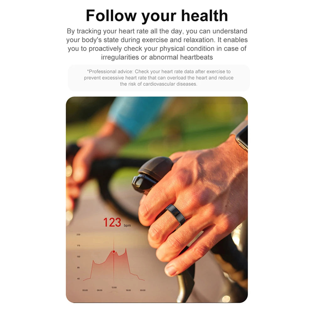2024 R02 Smart Ring: Multifunctional Health Tracker with Step Count, Heart Rate, Blood Oxygen Monitoring, and Sleep Analysis - Waterproof Design for Men and Women