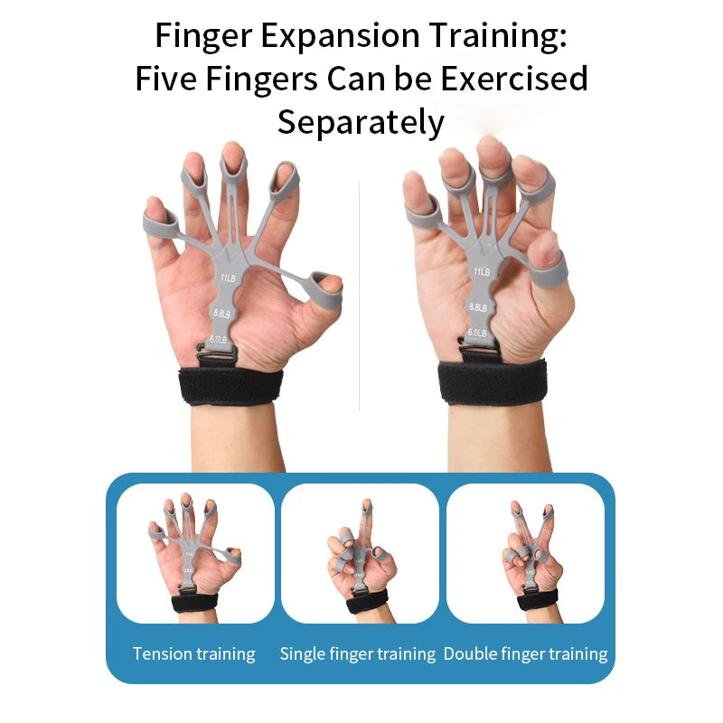 Silicone Grip Training and Exercise Finger Stretcher for Hand Strengthening and Arthritis Relief