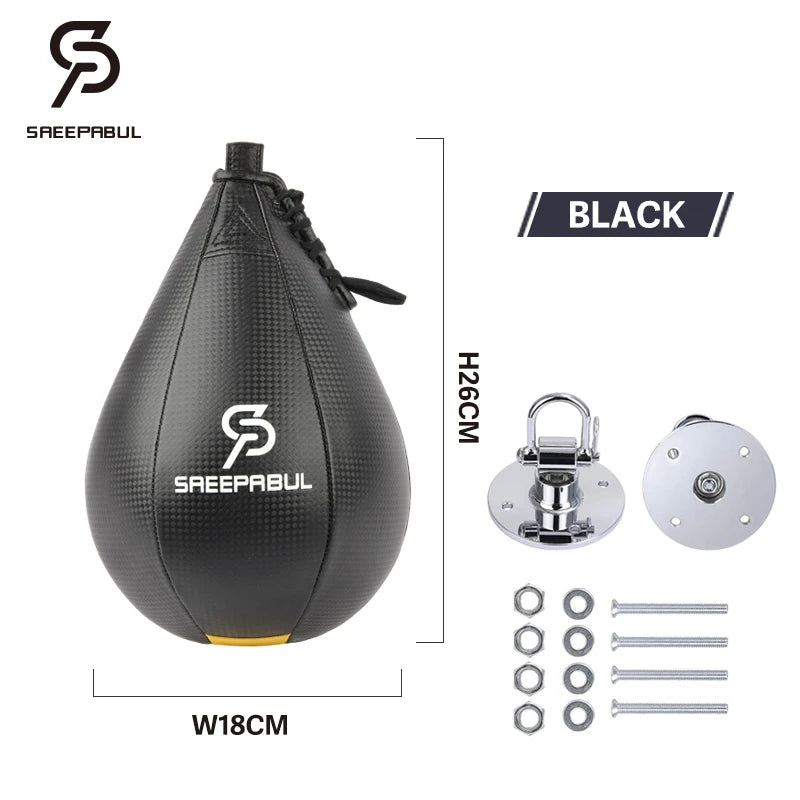Professional Boxing Pear Shape PU Speed Ball with Swivel for Fitness Training and Gym Exercise