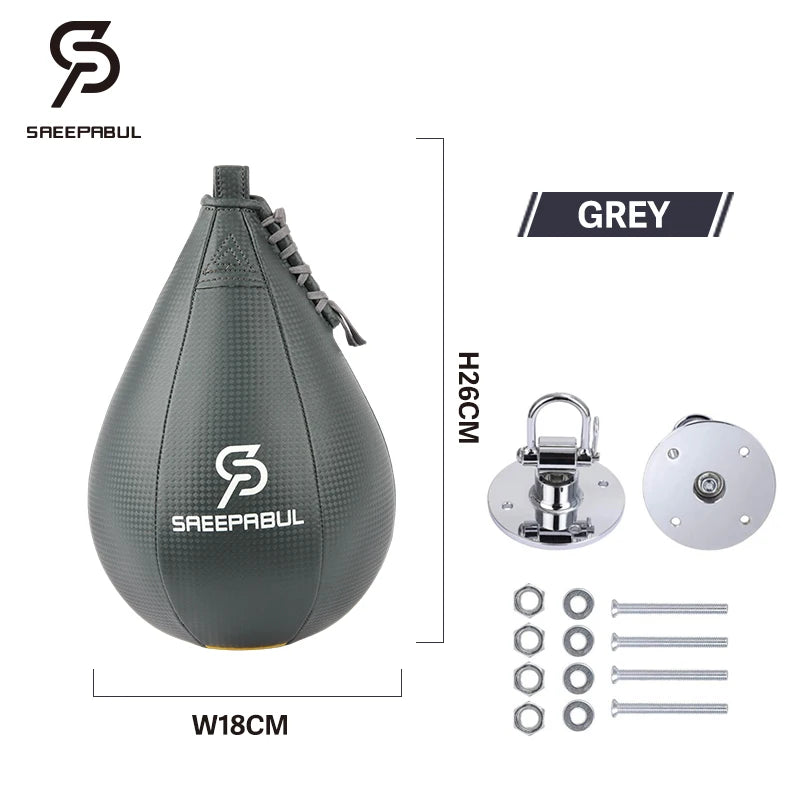 Professional Boxing Pear Shape PU Speed Ball with Swivel for Fitness Training and Gym Exercise