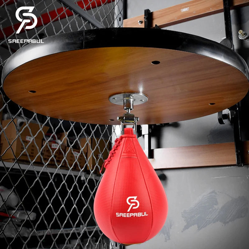 Professional Boxing Pear Shape PU Speed Ball with Swivel for Fitness Training and Gym Exercise