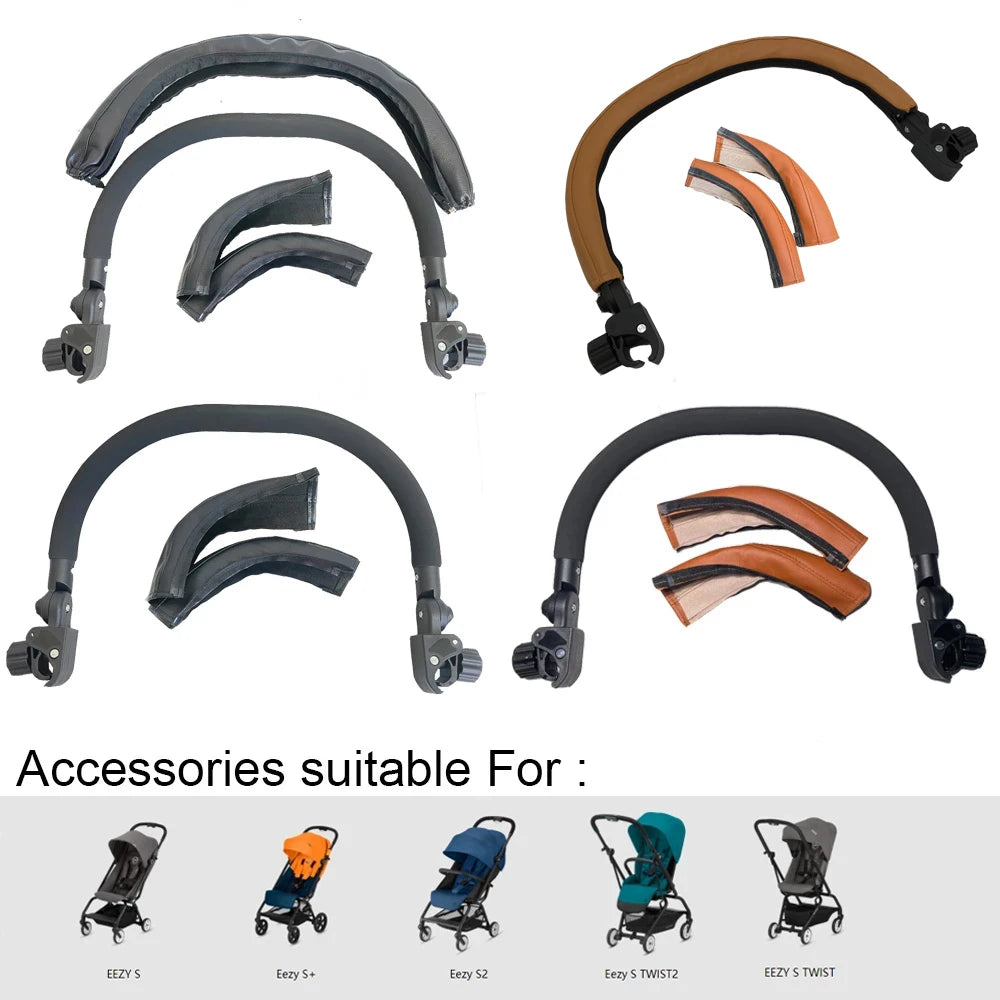 Baby Stroller Bumper Bars and PU Leather Cover for Cybex EEZY S & EEZY S TWIST Strollers, Baby Stroller Accessories for Cybex