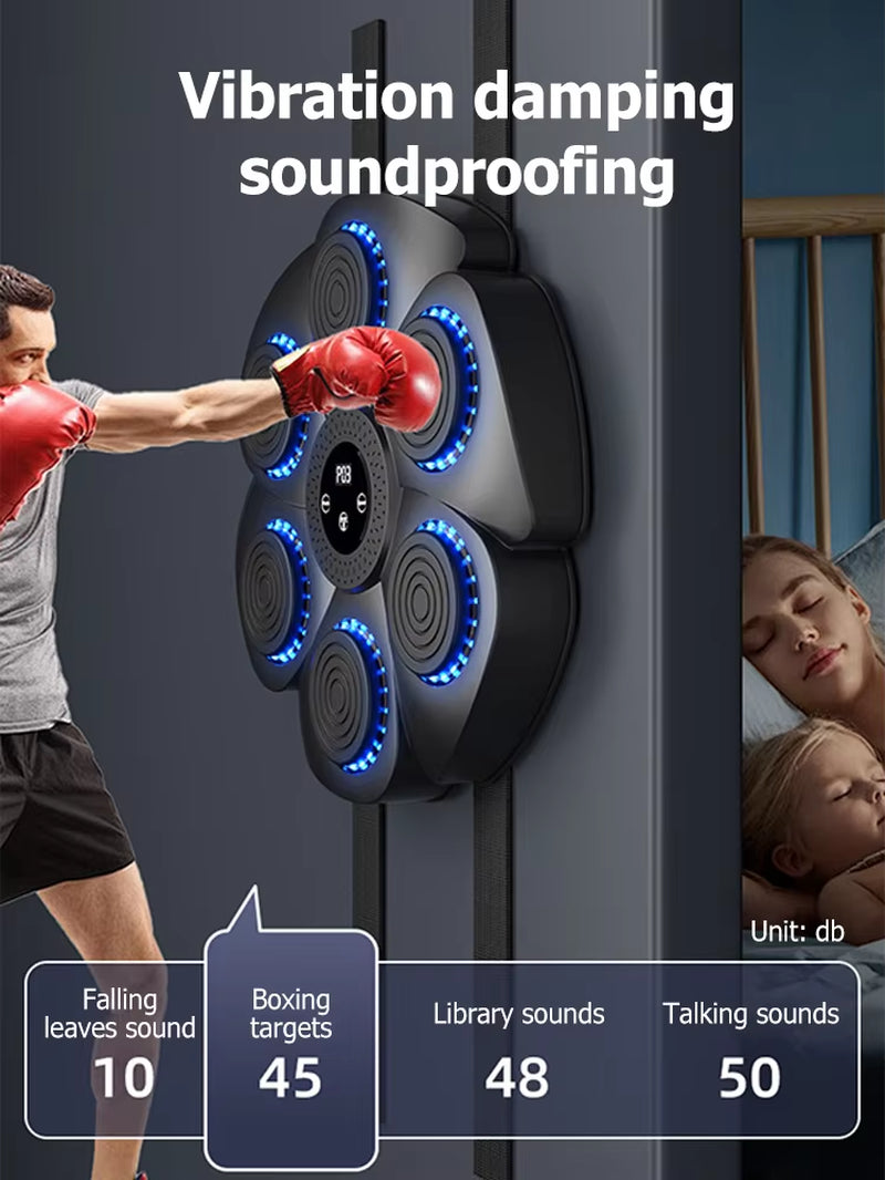 Smart Bluetooth Wall-Mounted Music Boxing Trainer - Electronic Punching Equipment for Home Gym
