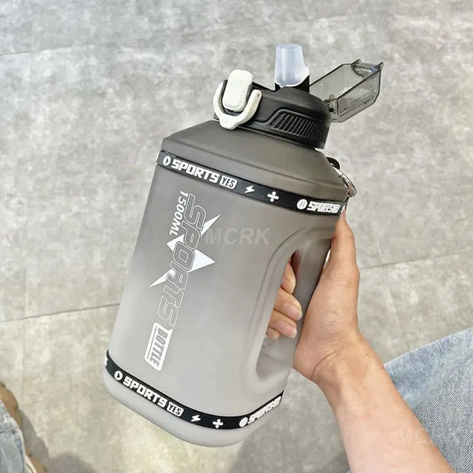 Portable 1.5-Liter Silicone Sports Water Bottle with Straw - Wholesale Bulk Option