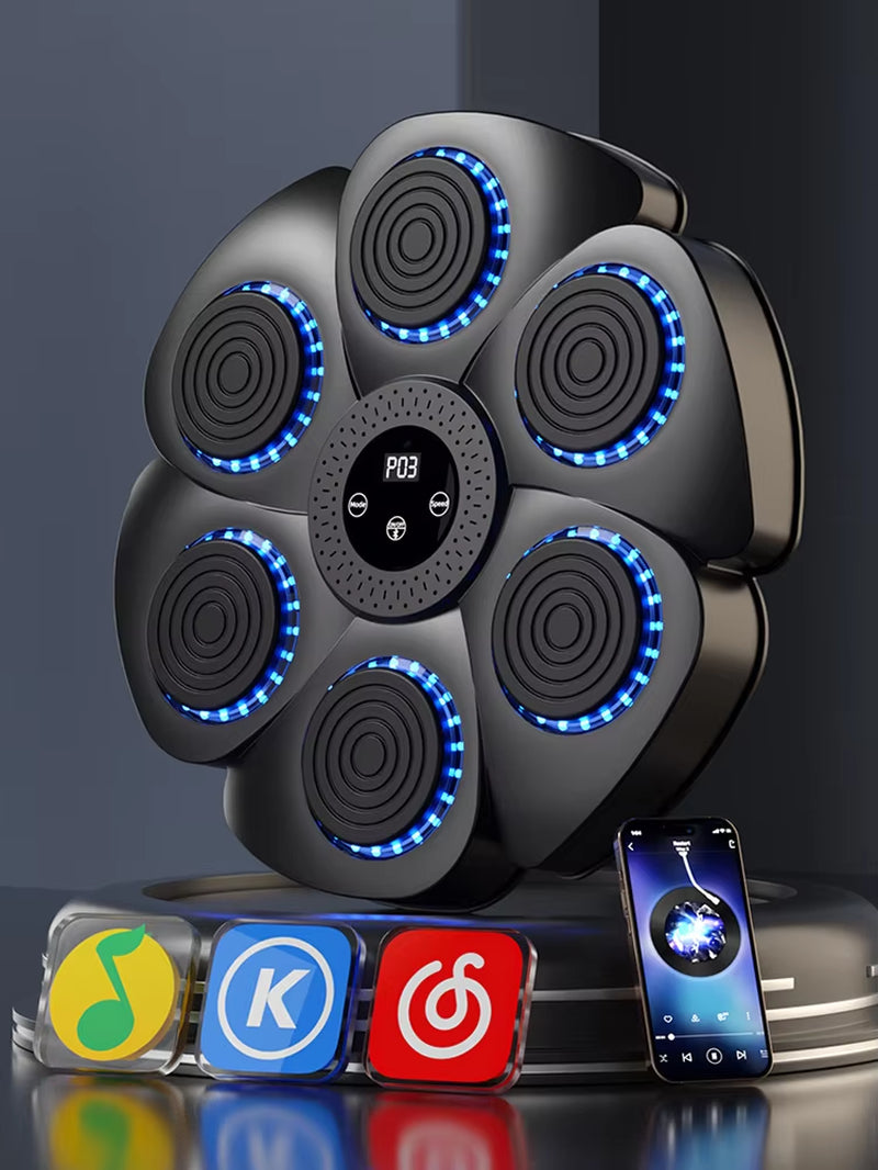Smart Bluetooth Wall-Mounted Music Boxing Trainer - Electronic Punching Equipment for Home Gym