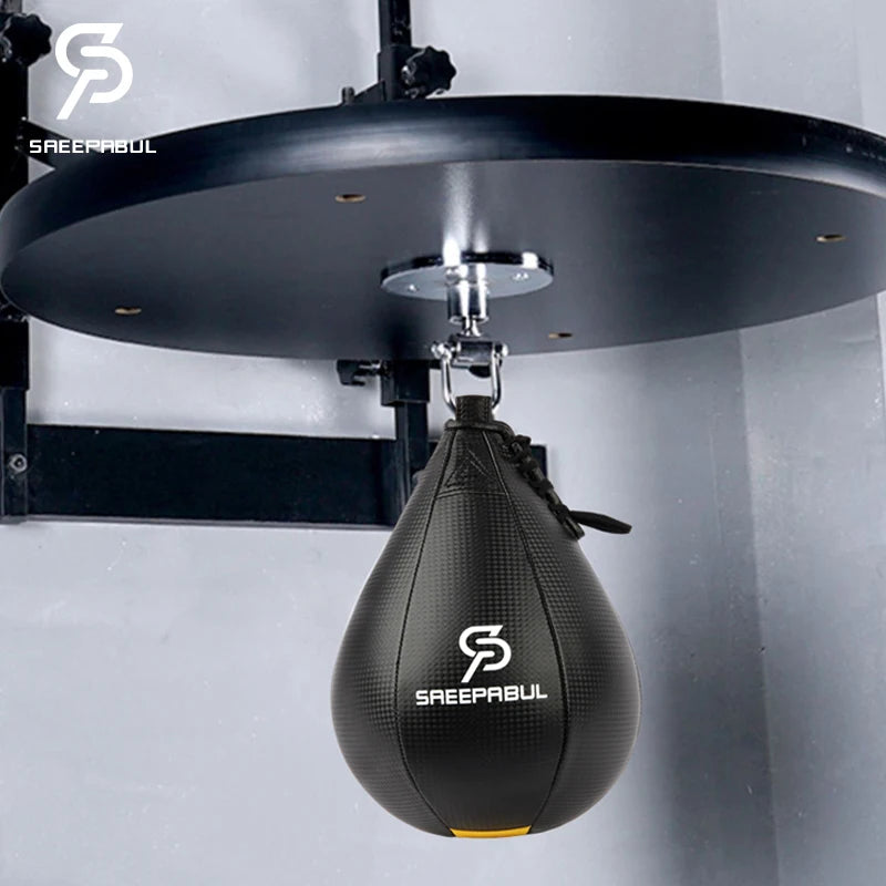 Professional Boxing Pear Shape PU Speed Ball with Swivel for Fitness Training and Gym Exercise
