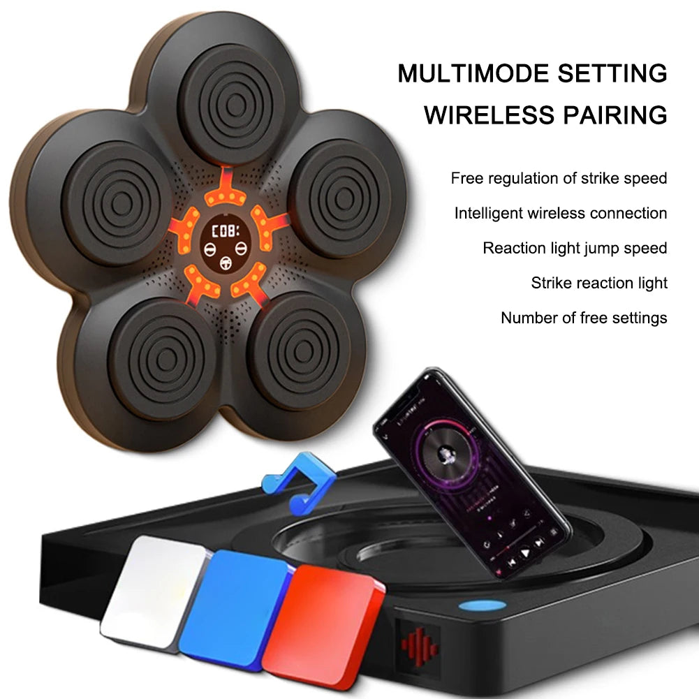 LED-Illuminated Smart Music Boxing Wall Target for Enhanced Agility and Reaction Training