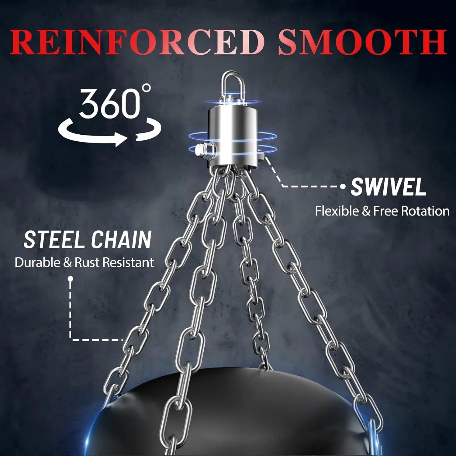 Adult Boxing Set: 4FT Oxford Heavy Punching Bag with 12OZ Gloves, Chains, and Hand Wraps