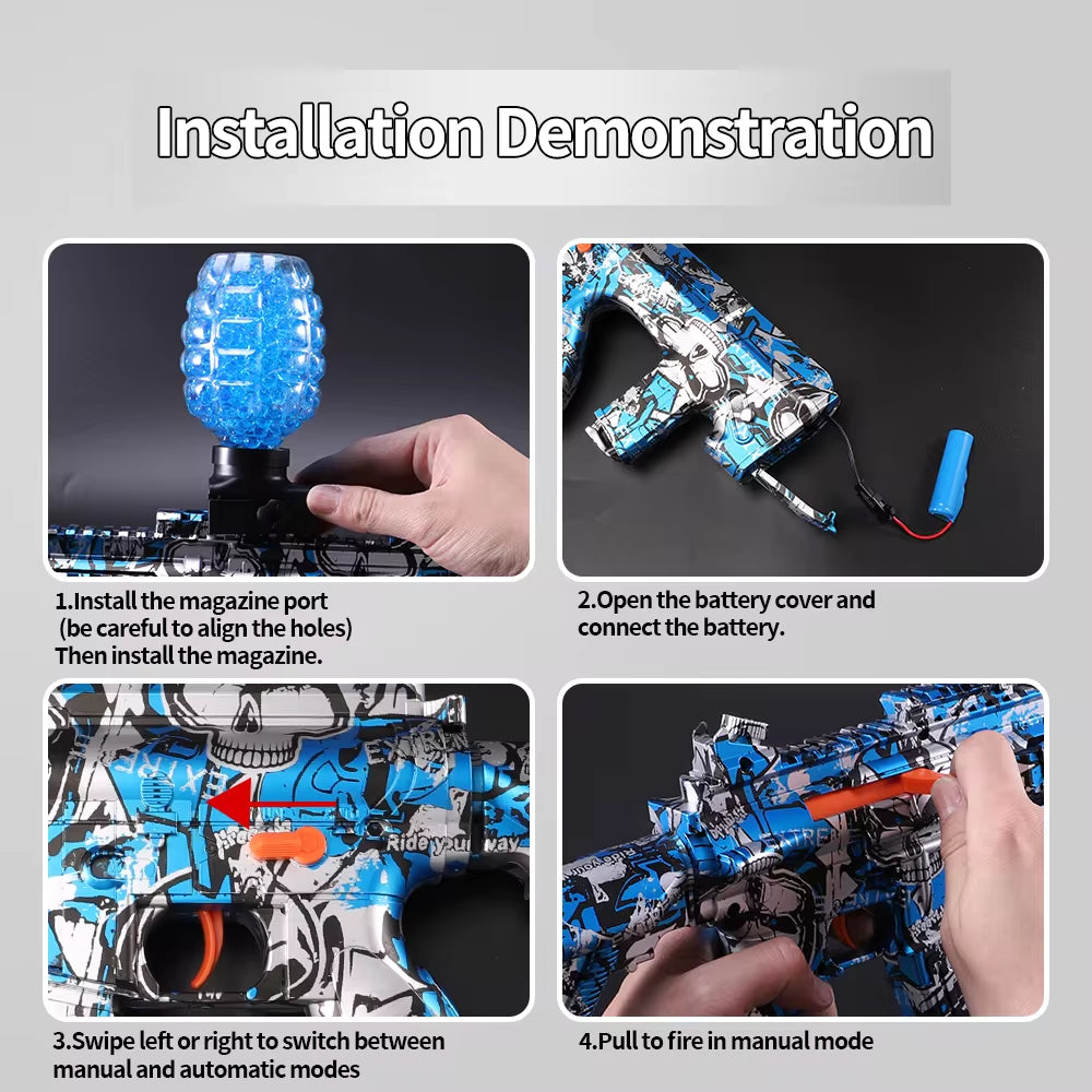 High-Speed AUG Electric Ball Blaster - Fun for Kids and Adults, Outdoor Game Parties （Excluding Water Bombs)