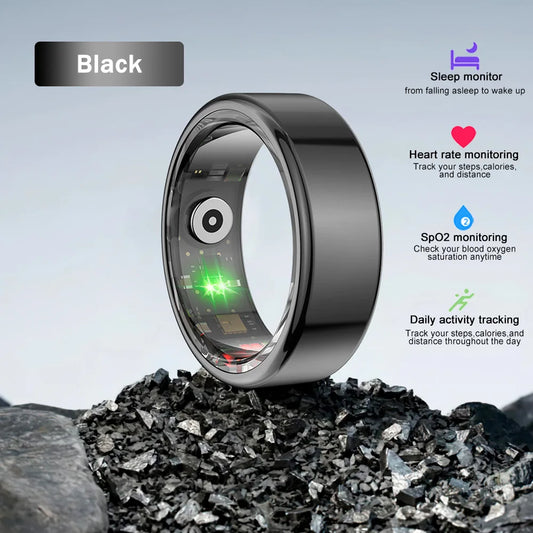 2024 R02 Smart Ring: Multifunctional Health Tracker with Step Count, Heart Rate, Blood Oxygen Monitoring, and Sleep Analysis - Waterproof Design for Men and Women