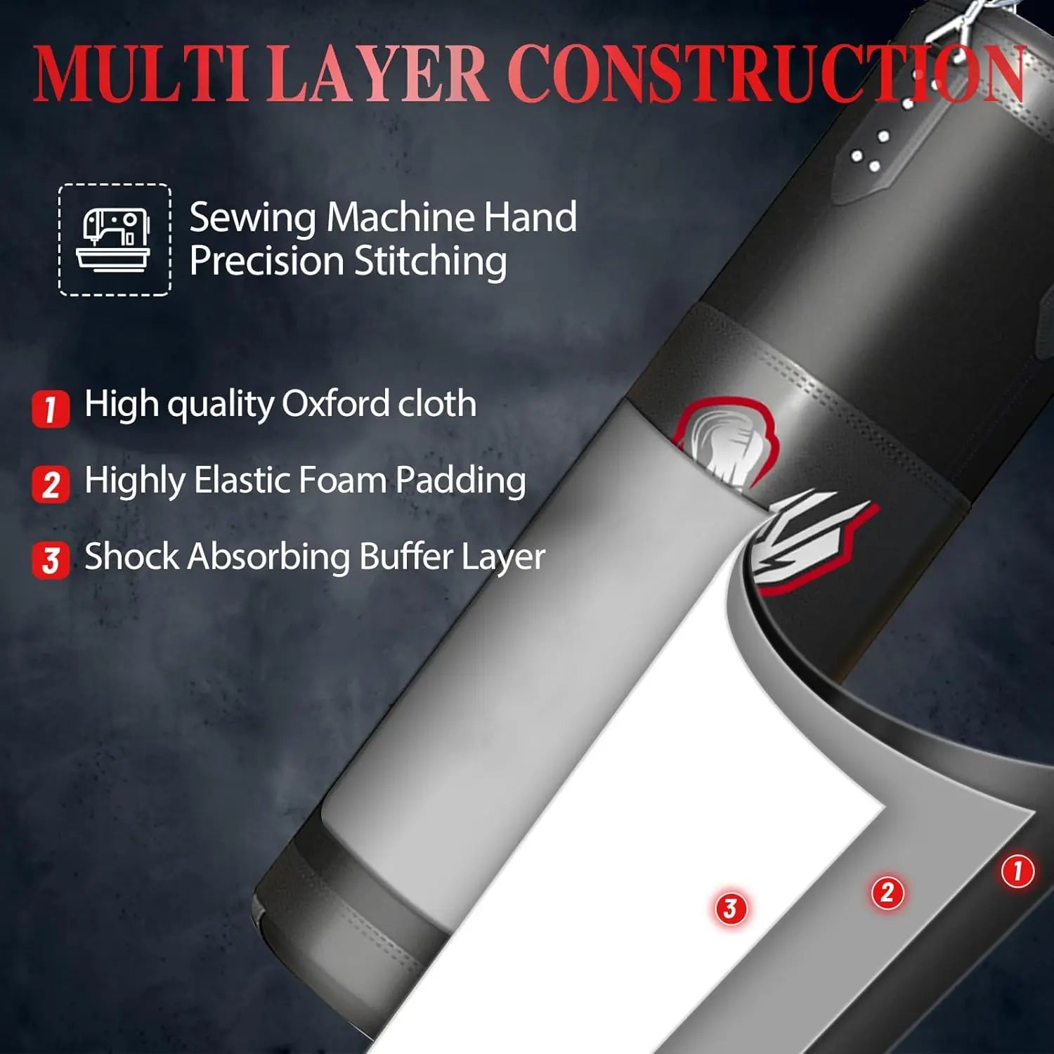 Adult Boxing Set: 4FT Oxford Heavy Punching Bag with 12OZ Gloves, Chains, and Hand Wraps