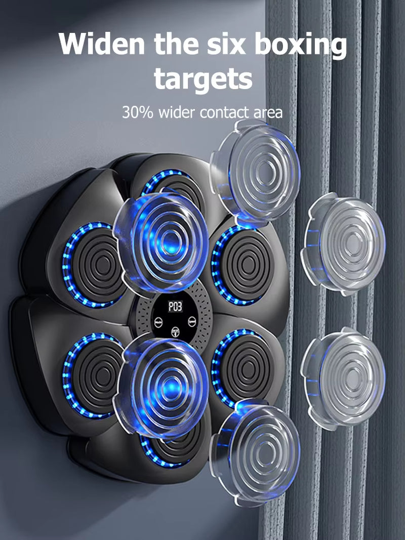 Smart Bluetooth Wall-Mounted Music Boxing Trainer - Electronic Punching Equipment for Home Gym
