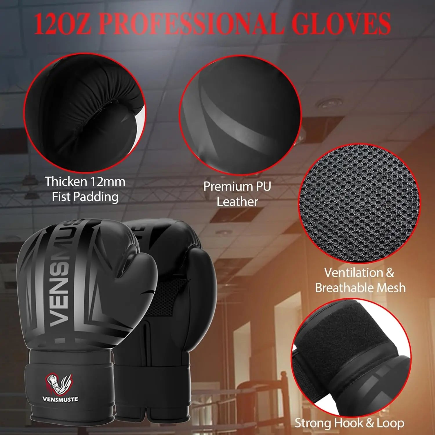 Adult Boxing Set: 4FT Oxford Heavy Punching Bag with 12OZ Gloves, Chains, and Hand Wraps